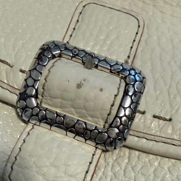 Brighton Colby Cream Leather and Tan Woven Shoulder/Saddle Bag - Picture 9 of 10